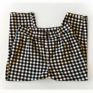 Lucy & Yak Norris Pants Gingham Check Black White Organic Cotton W42R Wide Leg